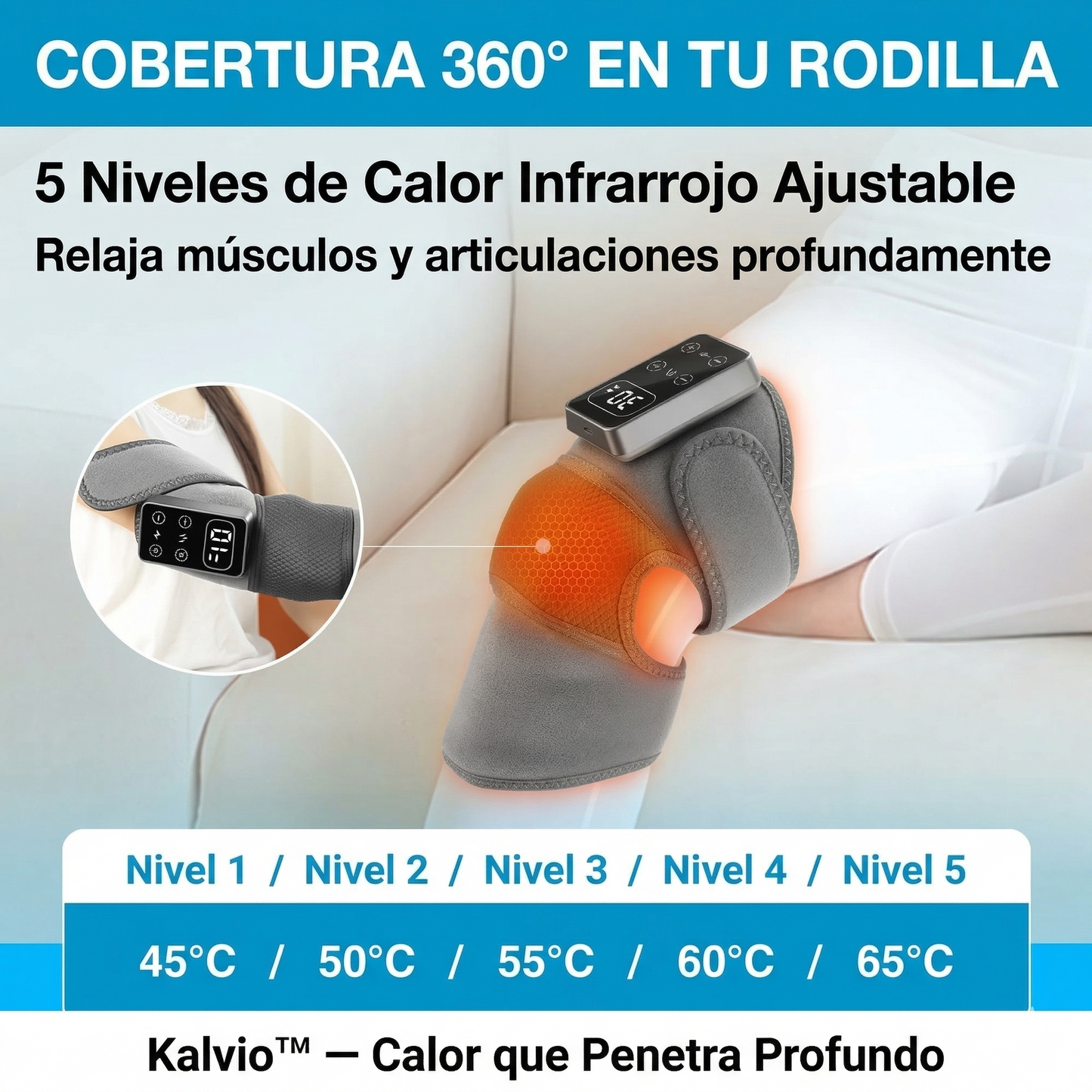 Electric Knee Massager with 3 Levels of Vibration And 5 Levels of Hot Compression Heated Leg Joint Muscle Relaxing Knee Pad