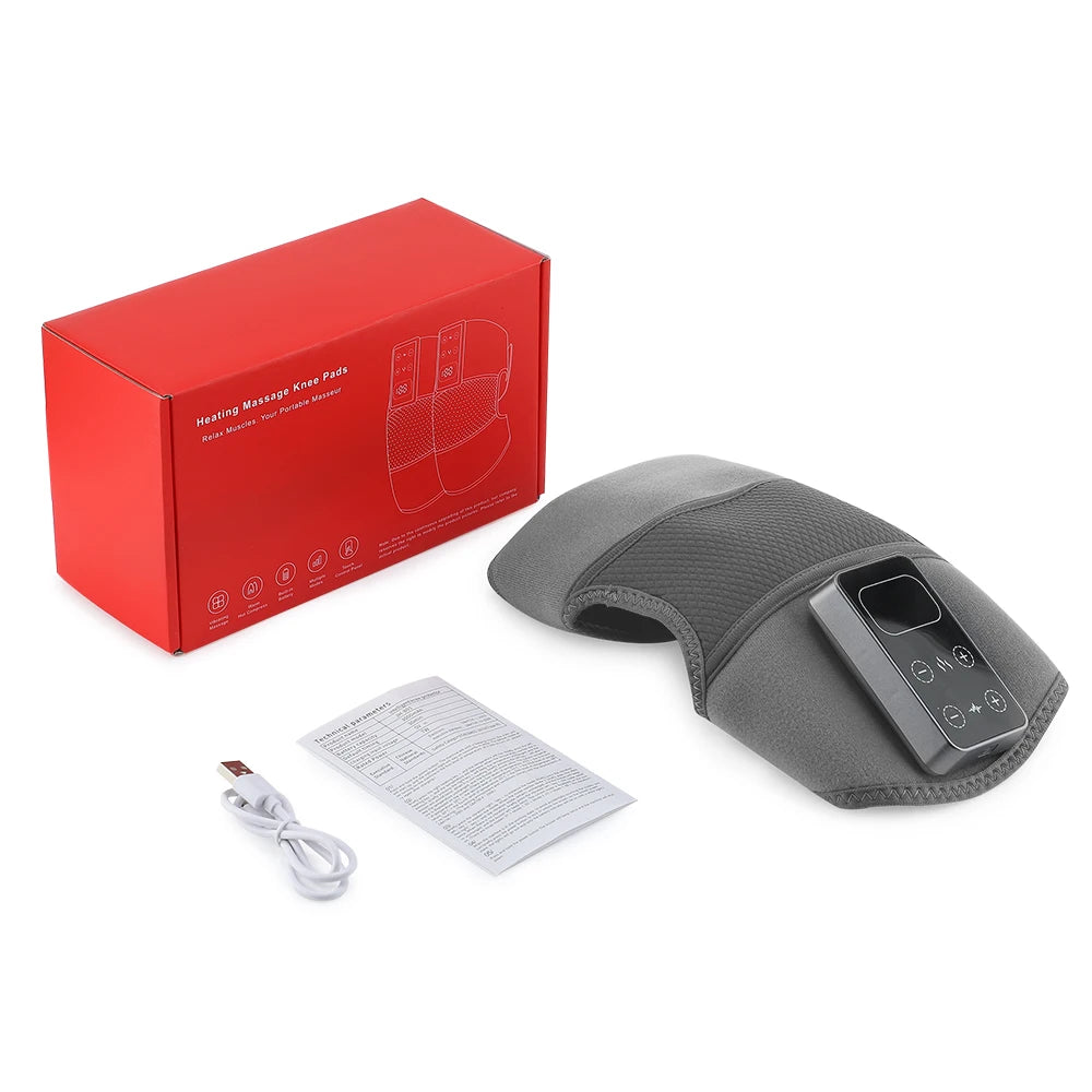 Electric Knee Massager with 3 Levels of Vibration And 5 Levels of Hot Compression Heated Leg Joint Muscle Relaxing Knee Pad