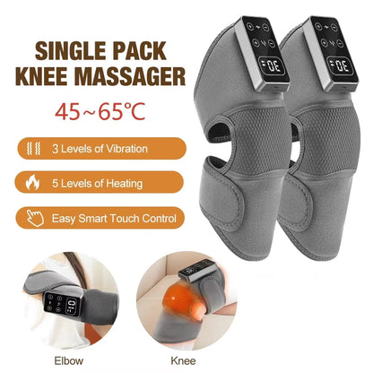 Electric Knee Massager with 3 Levels of Vibration And 5 Levels of Hot Compression Heated Leg Joint Muscle Relaxing Knee Pad