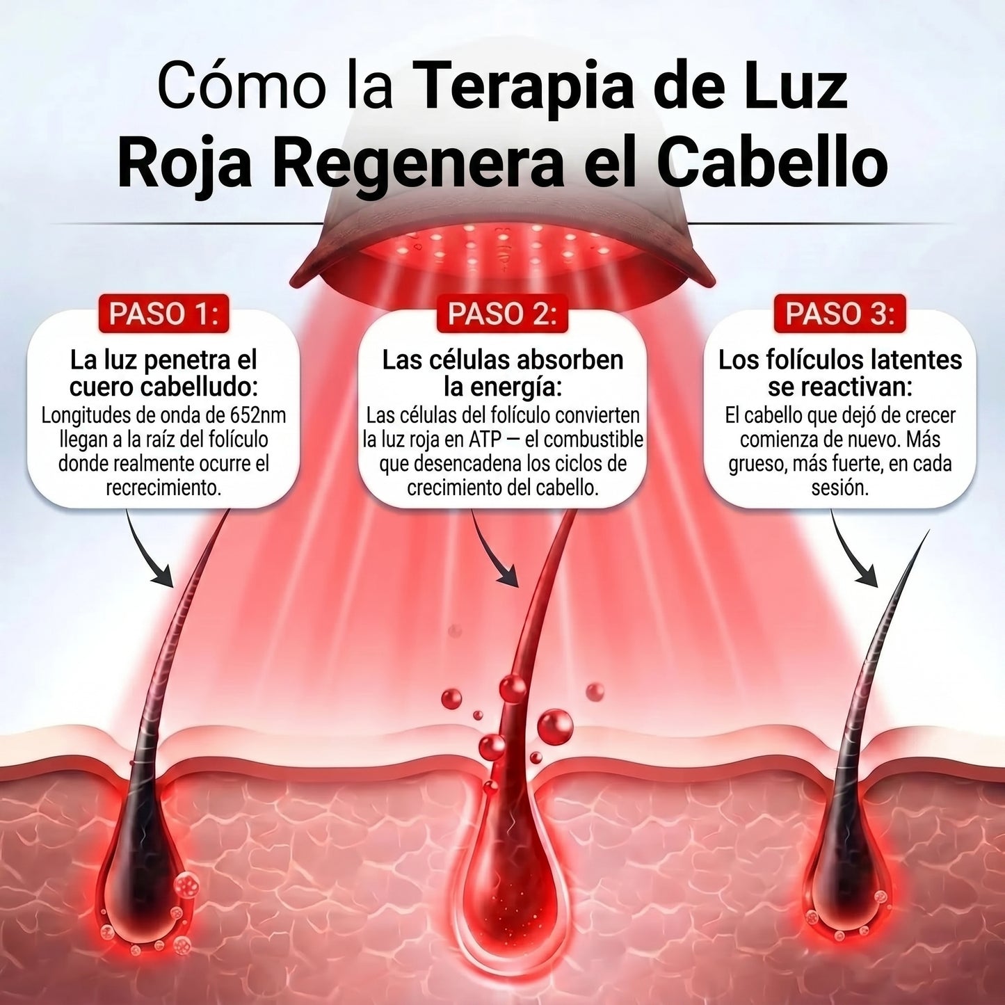 Folium Pro™ - Sistema Clínico de Terapia Láser LLLT para Regeneración Capilar